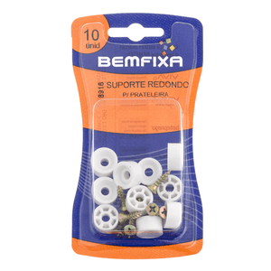 Suporte Bemfixa Redondo 10X15 Para Prateleira Branco