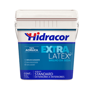 Tinta Imobiliária Hidracor Extralatex Standard Acetinado Brilho Da Seda  Branco Neve 15L