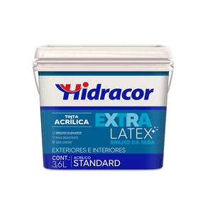 Tinta Imobiliária Hidracor Extralatex Standard Acetinado Brilho Da Seda  Branco Gelo 3,6L