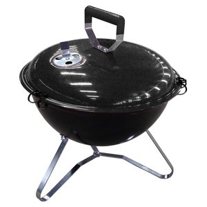 Churrasqueira de Mesa Redonda a Carvão Portátil Preto 34,5CM - Hasiera