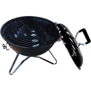 Churrasqueira de Mesa Redonda a Carvão Portátil Preto 34,5CM - Hasiera