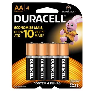 Pilha Alcalina Pequena AA Duracell 4 Unidades
