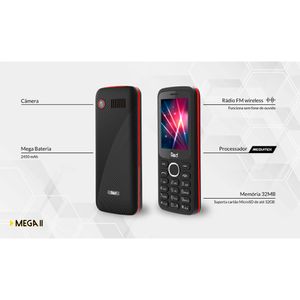 Celular Red Mobile Mega II M010G Preto / Vermelho Dual Sim Bivolt