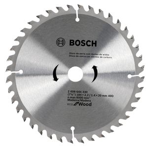Disco de Serra Circular Ecoline 40 Dentes 184X20MM - 2608644330 - Bosch