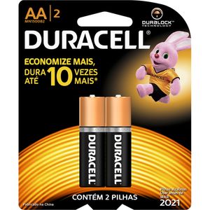 Pilha Alcalina Pequena AA Duracell 2 Unidades