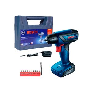 Parafusadeira Furadeira com 1 bateria, 1 carregador, 10 Bits e Maleta Smart 12V - GSR 1000 - Bosch