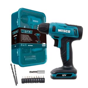Furadeira e Parafusadeira com Kit de Brocas e Bits 3/8" 12V - WS2550K - Wesco