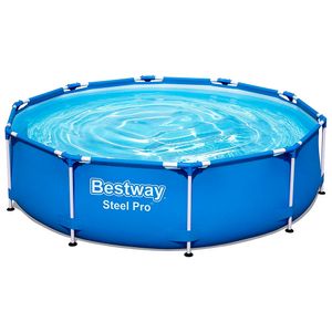 Piscina Estruturada Redonda Plástico Steel Frame Azul 4678L 76x305CM - Bestway