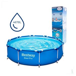 Piscina Estruturada Redonda Plástico Steel Frame Azul 4678L 76x305CM - Bestway