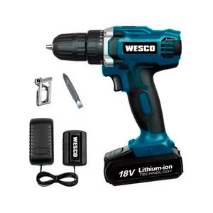 Parafusadeira Furadeira a Bateria Li-Ion com Carregador Bivolt 10MM 18V - WS2972 - WESCO