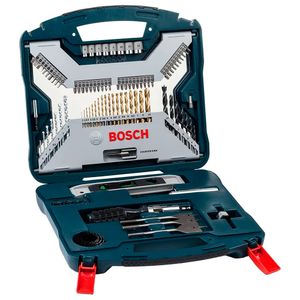 Kit Ferramentas de Pontas e Brocas X-Line com Maleta e 100 Peças em Titânio - Bosch