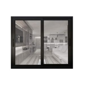 Janela de Alumínio com 2 Folhas e Vidro Reflex Palac Preto 100x200CM - Lider