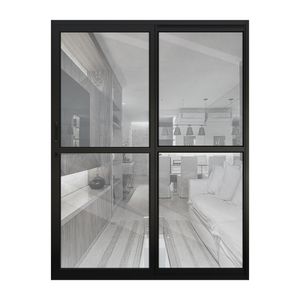 Porta Alum Lider 210x160 Correr 2fl Vid Reflex Pt Esq Lider