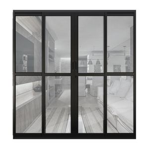 Porta Alum Lider 210x200 Correr 4fl Vid Reflex Pt Lider
