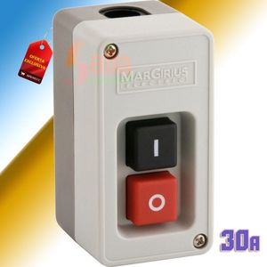 Interruptor Margirius Liga-Desliga Tripolar 30A Preto e Vermelho