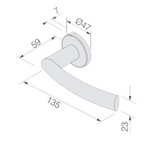 Fechadura Interna com Roseta Luma Inox Polido RR2 582-55I IXP - Pado