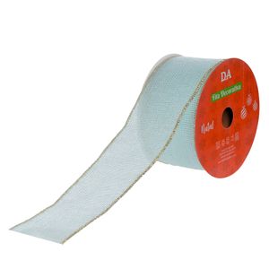 Fita Aramada D&A Tecido Azul Claro Dourado 6,3Cm