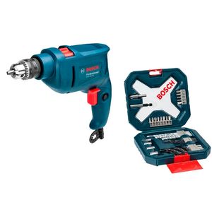 Conjunto de Furadeira de Impacto Reversivel Profissional 450W 220V e Kit 34 Peças X-Line - GSB450RE - Bosch