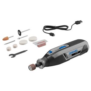Micro Retífica Dremel à Bateria com 10 Acessórios Lite Cinza 4V - 7760N10 - Dremel