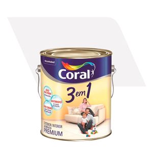 Tinta Acrílica Premium Fosco Antimofo 3 Em 1 Branco Neve 3,6L - Coral