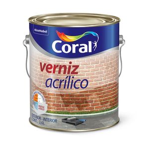 Verniz Acrílico para Tijolos e Pedras Exterior e Interior Brilhante Incolor 3,6L - Coral