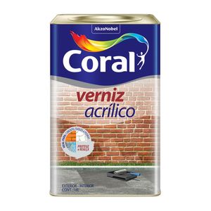 Verniz Acrílico para Tijolos e Pedras Exterior e Interior Brilhante Incolor 18L - Coral