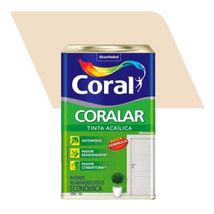 Tinta Acrílica Econômica Fosco Coralar Palha 18L - Coral