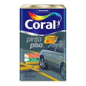 Tinta Acrílica Premium Fosco Pinta Piso Preto 18L - Coral