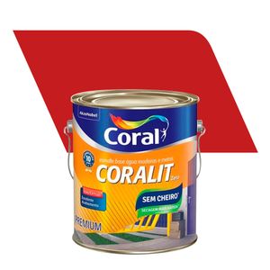 Tinta Esmalte Sintético Brilhante Premium Coralit Vermelho 3,6L - Coral