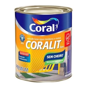 Tinta Esmalte Sintético Brilhante Premium Coralit Branco Gelo 0,9L - Coral