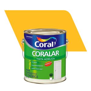 Tinta Acrílica Econômica Fosco Coralar Amarelo Frevo 3,6L - Coral