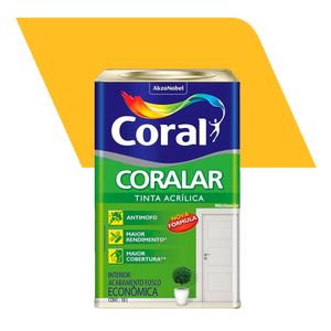 Tinta Acrílica Econômica Fosco Coralar Amarelo Frevo 18L - Coral