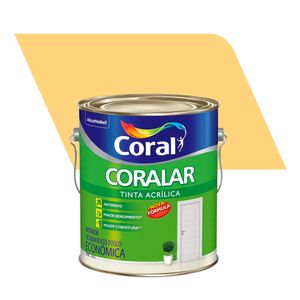 Tinta Acrílica Econômica Fosco Coralar Amarelo Canário 3,6L - Coral