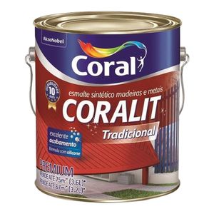 Tinta Esmalte Sintético Alto Brilho Premium Ultra Resistência Coralit Ouro 3,6L - Coral