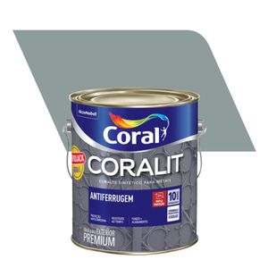 Tinta Esmalte Sintético Fosco Premium Anti Ferrugem Coralit Antiferrugem Cinza 3,6L - Coral
