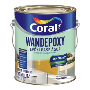 Tinta Esmalte Epóxi Brilhante Premium a Base de Água Wandepoxy Branco Neve 3,6L - Coral