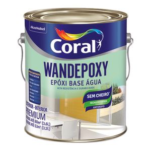 Tinta Esmalte Sintético Acetinado Premium Wandepoxy Base Água Branco Neve 3,2L - Coral