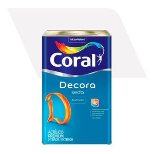 Tinta Acrílica Premium Acetinado Decora Seda Branco Neve 18L - Coral