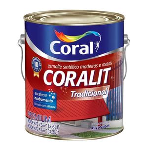 Tinta Esmalte Sintético Alto Brilho Premium Ultra Resistência Coralit Branco Gelo 3,6L - Coral