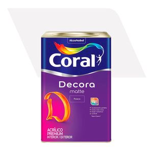 Tinta Acrílica Premium Fosco Decora Matte Branco Neve 18L - Coral
