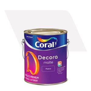 Tinta Acrílica Premium Fosco Decora Matte Branco Neve 3,6L - Coral