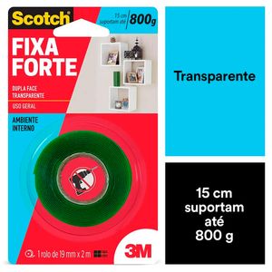 Fita Dupla Face 3MFixa Forte 8388 Transparente 19mmx2m