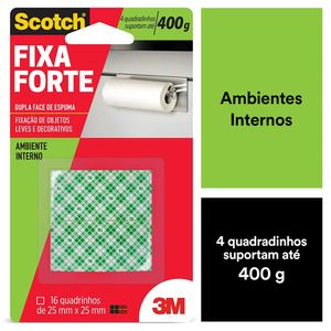 Fita Dupla Face 3M Fixa Forte Espuma Quadrada