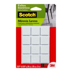 Feltro Protetor 3M Sintetico Branco Quadrado  Tam M 12 Unidades Scotch