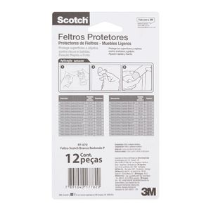 Feltro 3M Branco Redondo Tamanho P Protetor De Piso