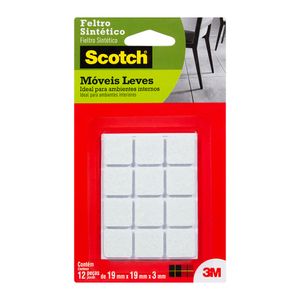 Feltro Protetor 3M Sintetico Branco Quadrado  Tam P   12 Unidades Scotch