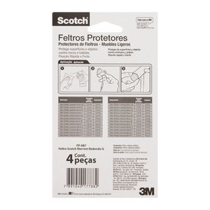 Feltro 3M Marrom Redondo Tamanho G Protetor De Piso