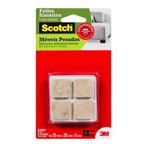 Feltro Protetor 3M Sintetico Bege  Quadrado  Tam G    12 Unidades Scotch