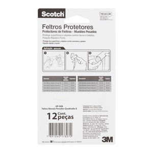 Feltro Protetor 3M Sintetico Bege  Quadrado  Tam G    12 Unidades Scotch
