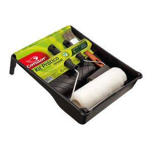 Kit para Pintura Bandeja Pincel Rolo 5 Peças Prático Renove - Condor